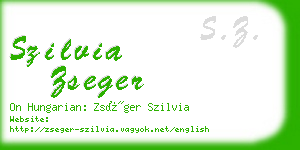 szilvia zseger business card